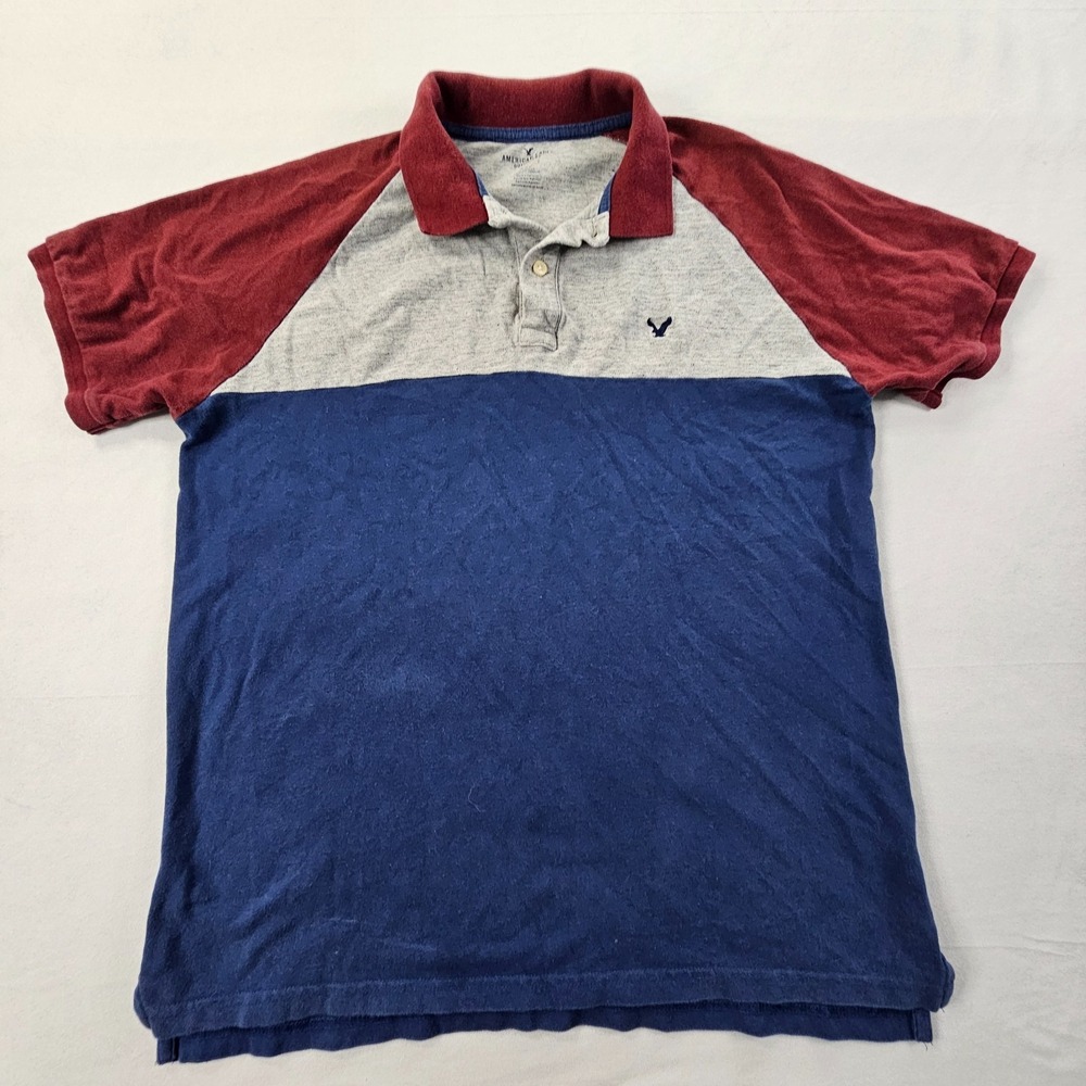 American Eagle Core Flex Multicolor Short Sleeve Classic Fit Polo Shirt Men's M